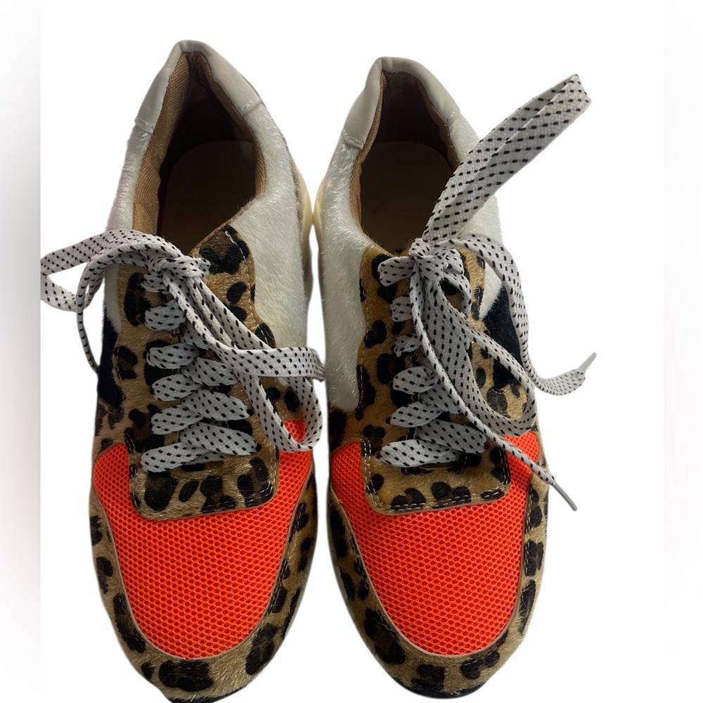 Animal print,Leopard,Orange Women's Sneakers,Size 7 - Picture 7 of 7